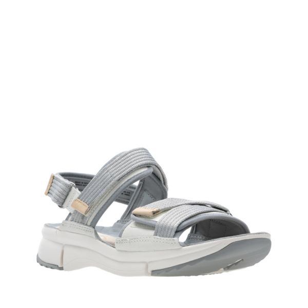 Clarks Womens Tri Walk Sandals White | CA-6094285